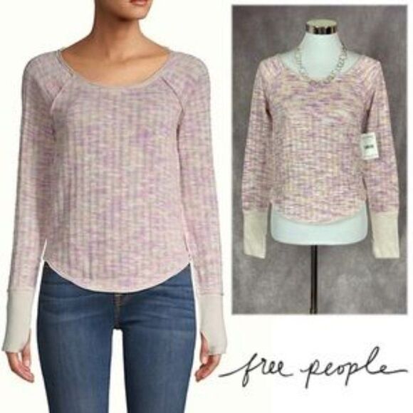 Free People Crew Neck sweater with reglan sleeves sz XS - Picture 2 of 7